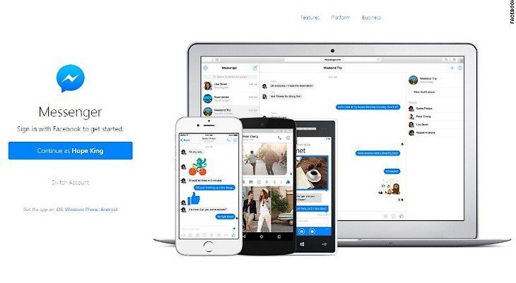 Facebook Messenger web app