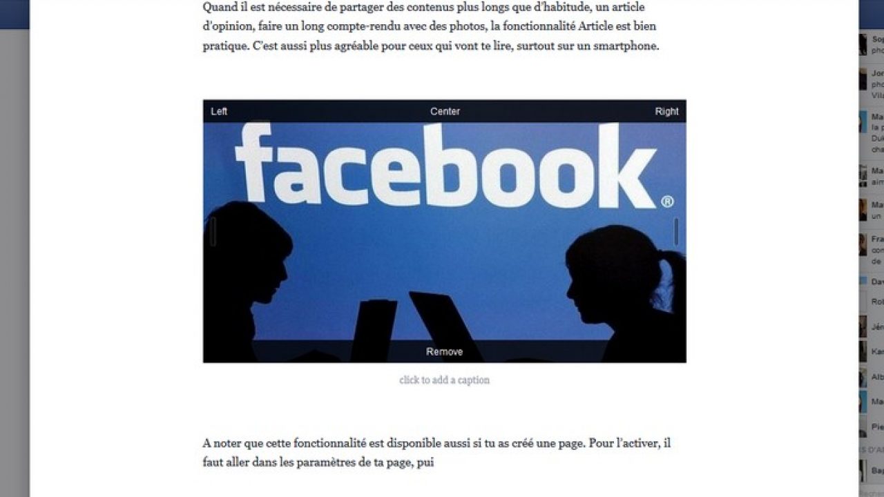 Astuce Ecrire Un Article A La Facon D Un Blog Dans Facebook Geek Junior