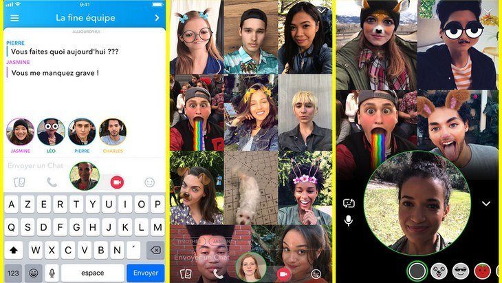 groupe video chat snapchat
