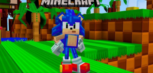 Sonic dans Minecraft !