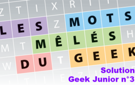 Mots mêlés Geek Junior n°33 - solutions