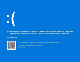 écran bleu Microsoft